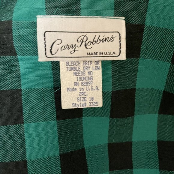 Vintage 80s Dress Jacket Set Cary Robbins Sheath  Approximately SIZE 10 Green - Picture 11 of 11